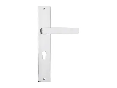 ZEN - Chromed brass door handle on back plate _ LINEA CALI'